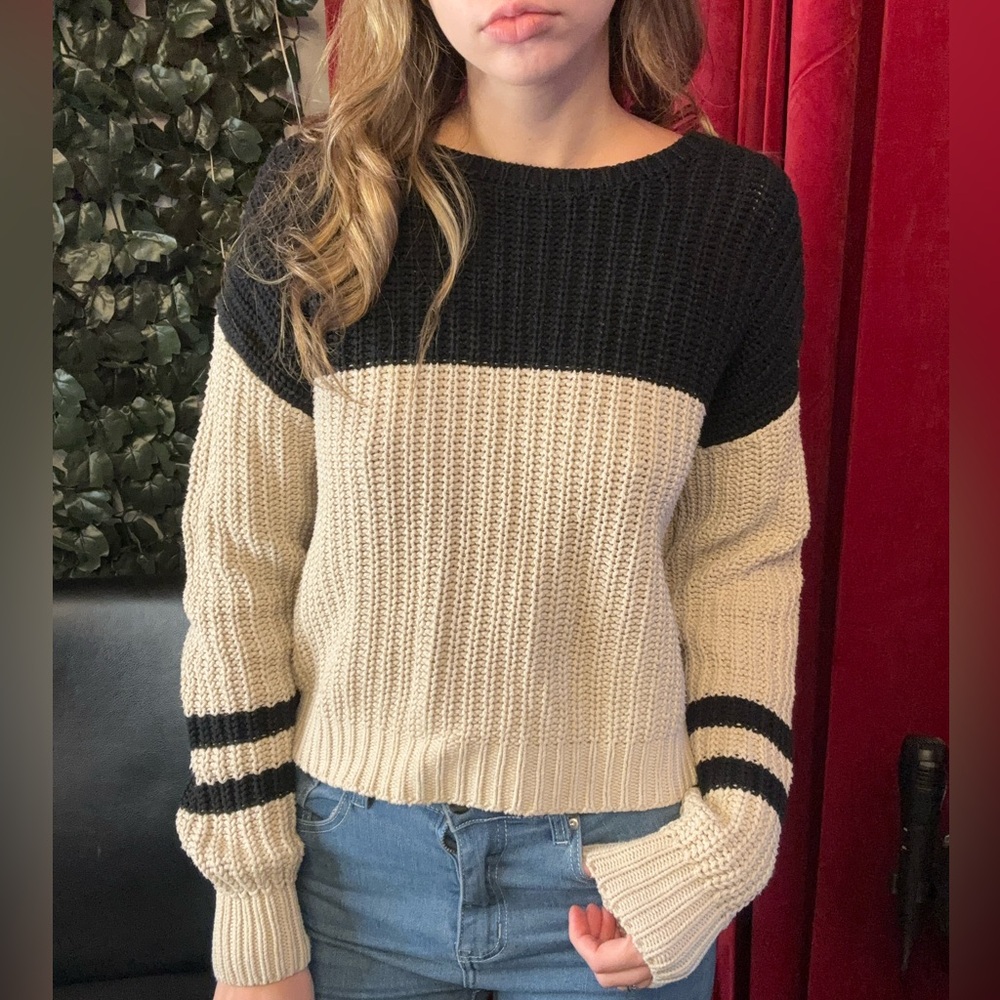 Tan and black Sweater